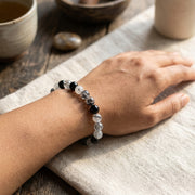 Tourmalinated Quartz Bracelet: Round Beads 8mm